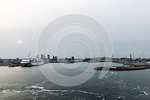 Ferry cuise moored in Tallinn port